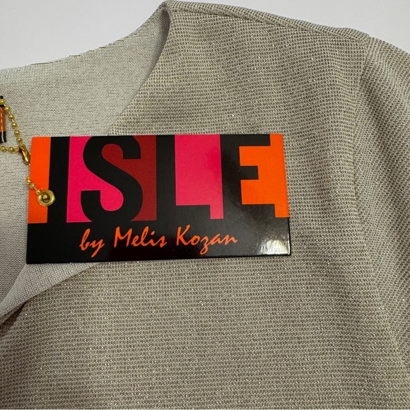 ISLE by Melis Kozan Ace Top Cyclone Metallic Layered Blouse NWT Size Small - Picture 6 of 8